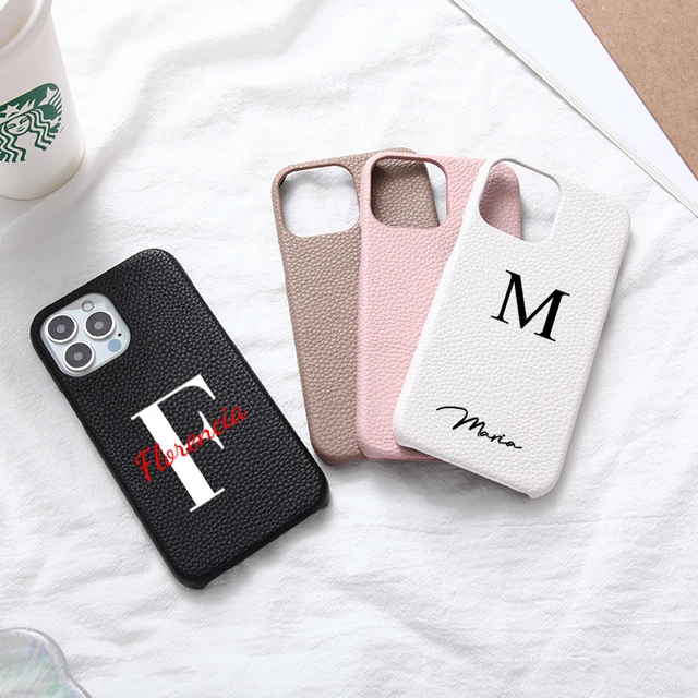 Iphone 12 Leather Case Initials  Leather Phone Case Initials - Leather  Luxury Pu - Aliexpress