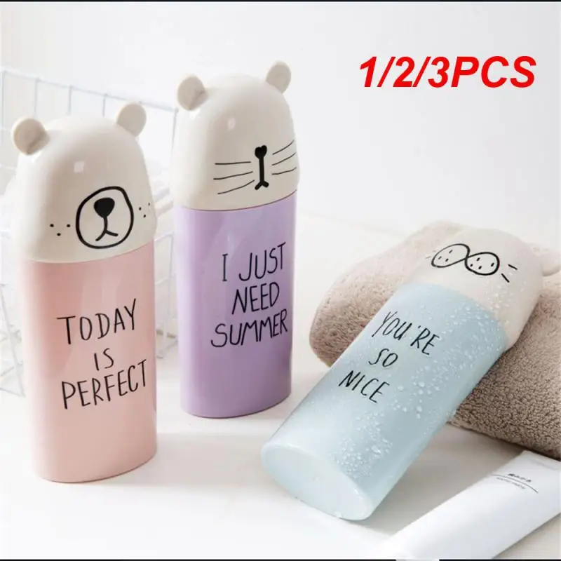 1/2/3PCS Cute Toothbrush Toothpaste Cups Portable Storage Boxes Brush Washing Tooth Gargle Case Children Bathroom Travel