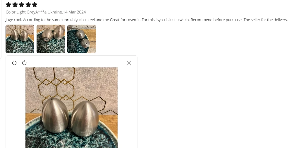 Description Picture 4 of item2 Pieces Stainless Steel Pepper Shaker Egg Shaped Salt Set Seasoning Organizer Cooking Tools