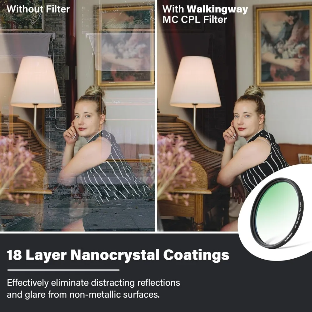 Camera Lens Filter circular polarizing filter photography filter Walking Way True Color CPL Filter Circular Polarizing Filter Water/Scratch/Oil Resistant/Anti Fingerprint