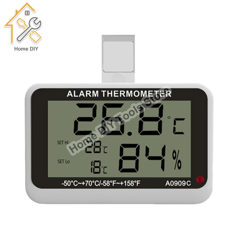 Multifunction Thermometer Hygrometer Automatic Electronic Temperature Humidity Monitor Clock Large LCD Screen