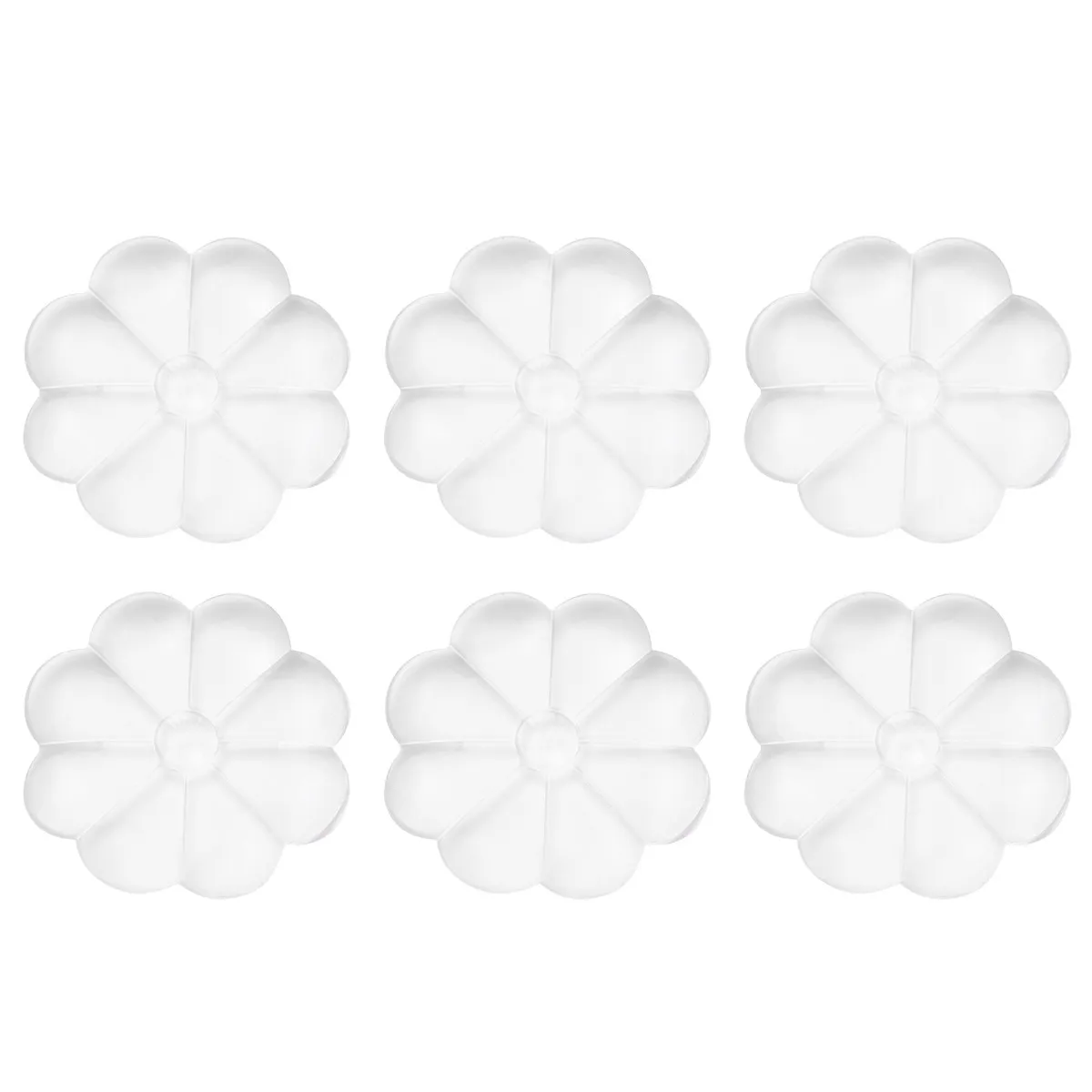 10Pcs 투명 보호 패드 꽃 모양의 벽 보호기 캐비닛 화장실 기기 책상 테이블 의자 용 도어 스토퍼 세트