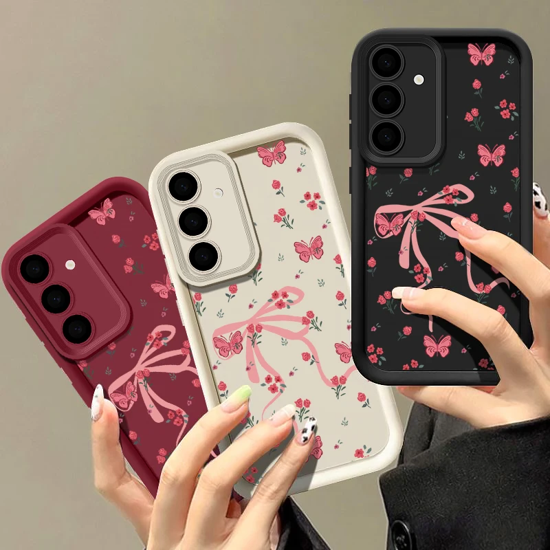 Elegant Bowknot Flowers Soft Phone Case