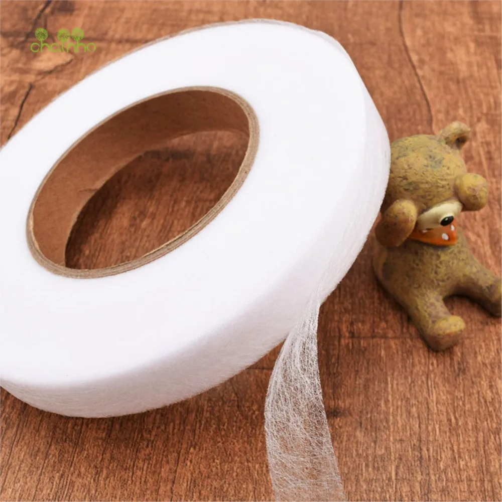 Chainho,Double Faced Adhesive Fabric For DIY Accessories Cloth,Interlining Fabric,From 1cm to 3cm,Black & White,60 Yards,CB05