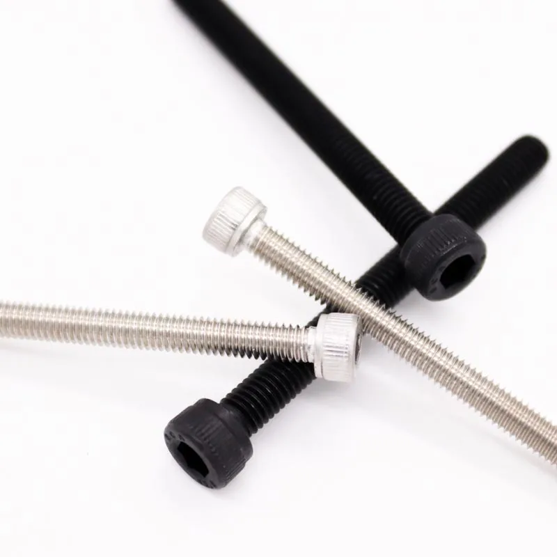 Stainless Steel Screw 10pcs M3 M4 M5 M6 M8 304 A2 Stainless Steel Black grade 12.9 steel DIN912 Hexagon Hex Socket Head Cap Allen Bolt Screw L=4-150mm