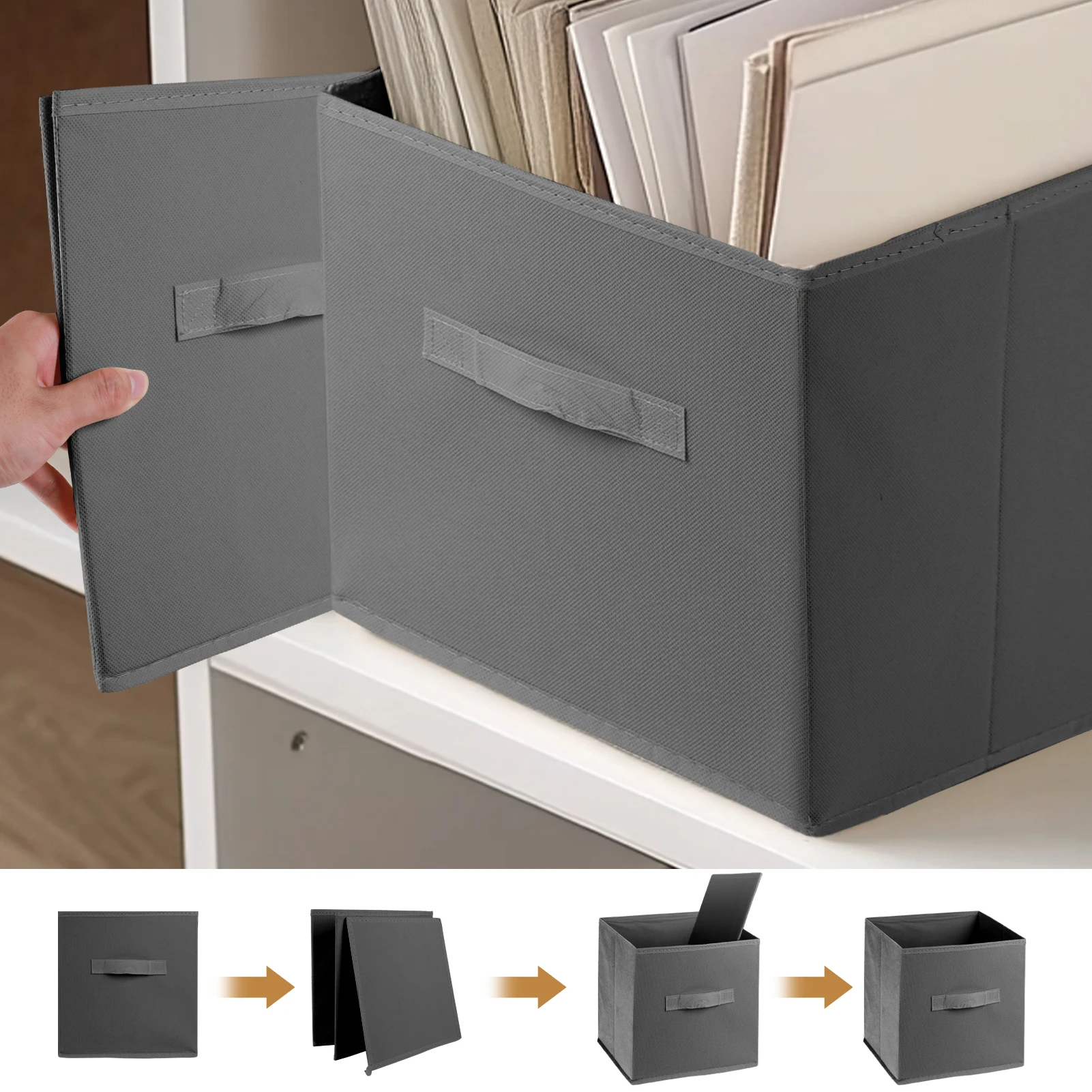 Foldable Fabric Storage Cubes Drawer For Closet And Toys Storage Home Supplies Clothing Underwear Storage box 4