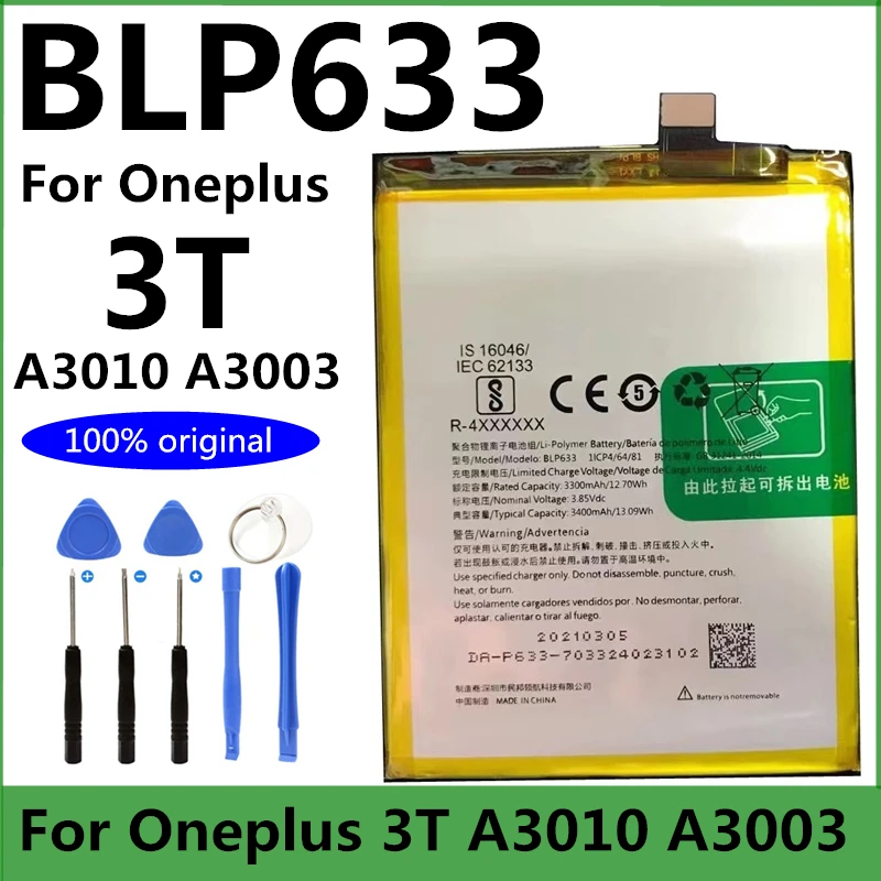 32137 - Batteria Blp633 Per Oneplus 3t 1031100001 9560774 9560775 Service Pack.1.39.652.gp.32137
