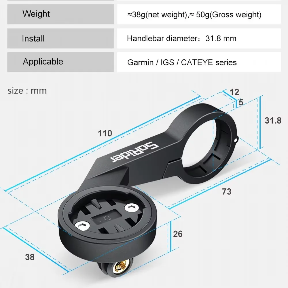 Ordinateur de vélo voiture compteur de vitesse pour le bord du support de montage 530 540 830 IGPSPORT XOSS G Magene