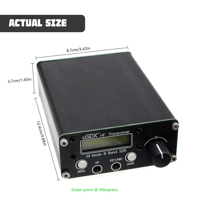 USDR USDX+ Plus V2 10m/15m/17m/20m/30m/40m/60m/80m 8 Bands SDR Full Mode HF SSB QRP Transceiver Upgrade Version Without Battery 4