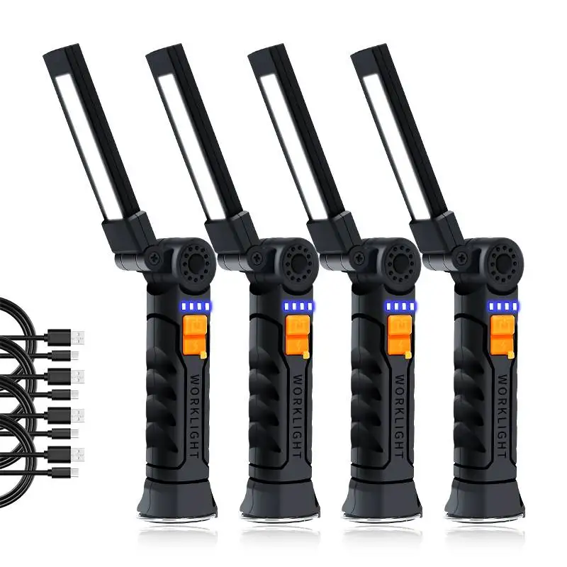 Portable Work Light COB LED Flashlight USB Rechargeable Magnetic Lanterna Hanging Lamp Built-in Battery Camping Torch