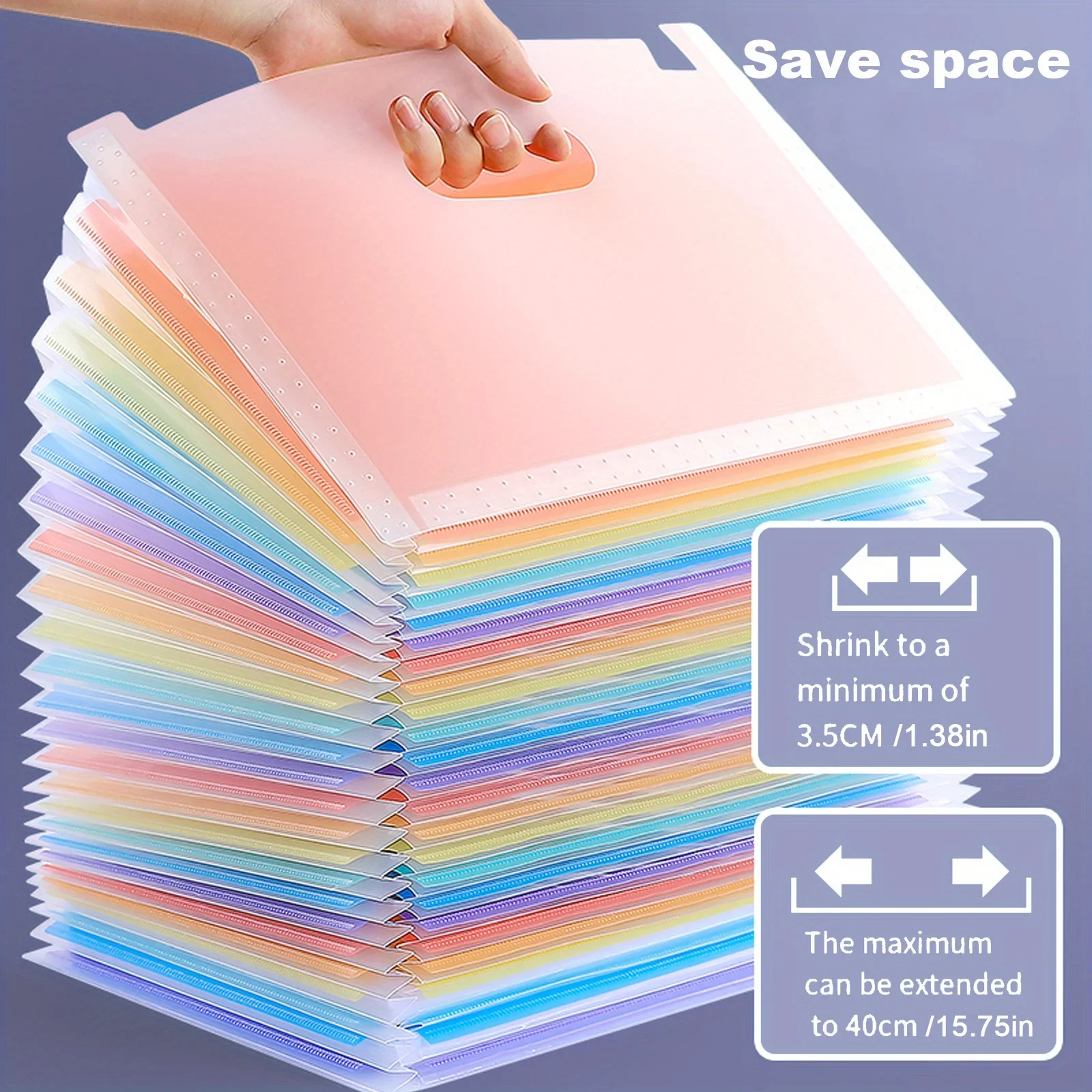 25 Layer Vertical Folder Expandable A4 Folder, Color Index Label Storage Bag, Expandable Organ Bag  Invoice Receipt Storage Clip