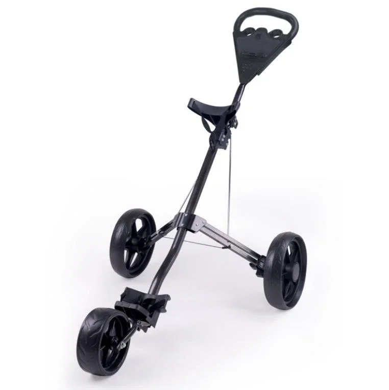 

Lightweight and compact 3 Wheel Black Push Golf Trolley