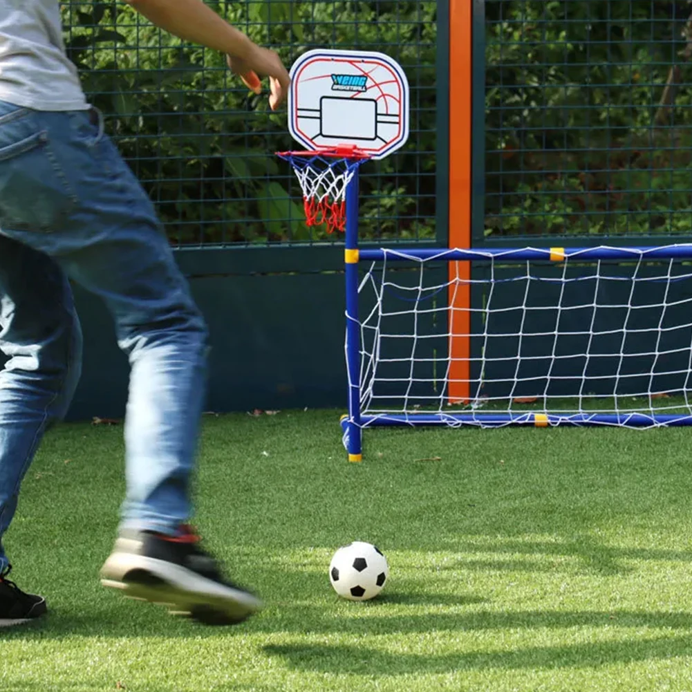 2 In 1 Detachable Football Goal with Basketball Hoop Football Goal Fun Games Toys for Boys Girls 3-12 Years Old