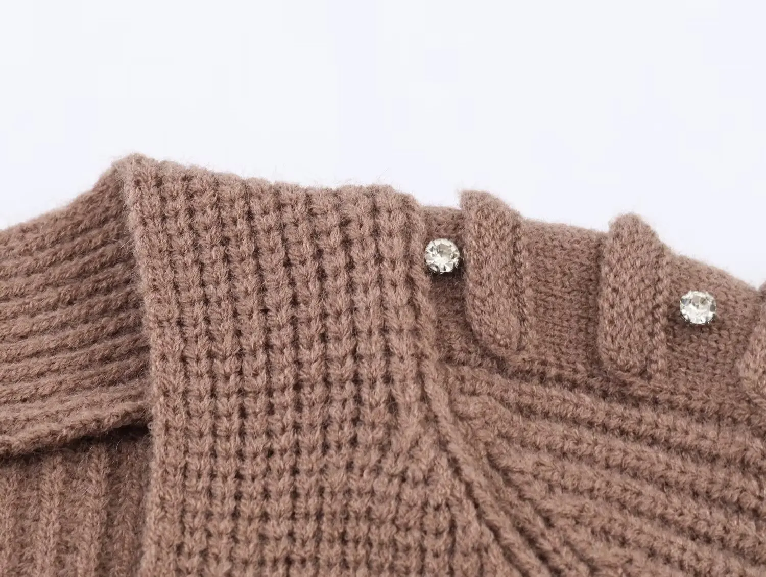 HH Damen Mode Nieten-Verzierung Langarm-Strickjacken Damen Herbst Schicke Strukturierte Einfarbige 5-Farben Hochelastische Strick-Langjacke – Detail 12