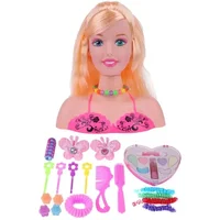 Fun Half Body Makeup Hairstyle Doll Mannequin Head Pretend Play Toys For Children Princess Dressing Learning Beautiful Girls Toy 1