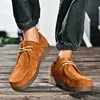 Autumn Men Casual Shoes Suede Leather Work Shoes Male Lace-up Flats Sneakers Platform British Business Party Dress Shoes 38-45 2