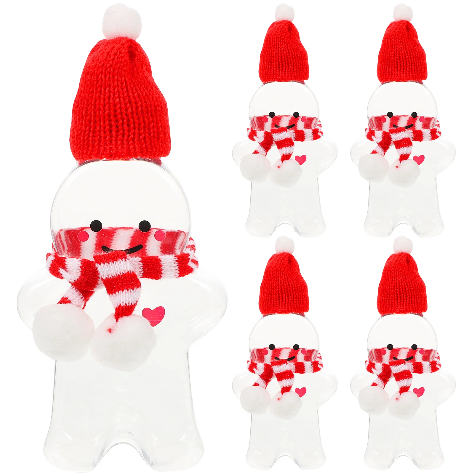 

Christmas Juice Bottle 500Ml Empty Gingerbread Man Bottles Santa Hat Reusable Water Bottles Candy Drink Containers Jars