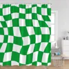 Colorful Checkerboard Shower Curtain Black White Blocks Distorted Chess Board Bathroom Curtain Modern Abstract Bath Decorations 3