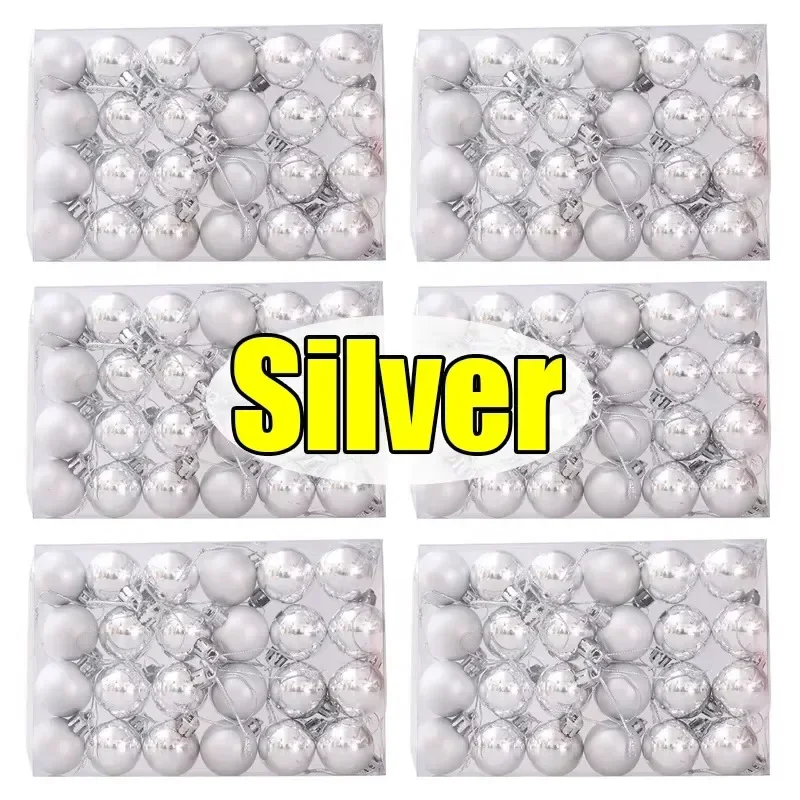 thumbnail image 1 of Venta al por mayor de mini bolas navideñas galvanizadas, juego de bolas navideñas colgantes para árbol de Navidad, adorno colgante para fiesta de Año Nuevo, decoración del hogar, 1 of 5