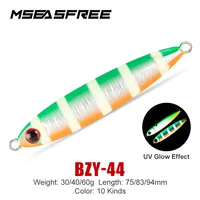 MSEASFREE Luminous Metal Artificial Bait 30G 40G 60G UV Sinking Saltwater Fishing Lure Metal Jig Seafishing Throw Jig 1