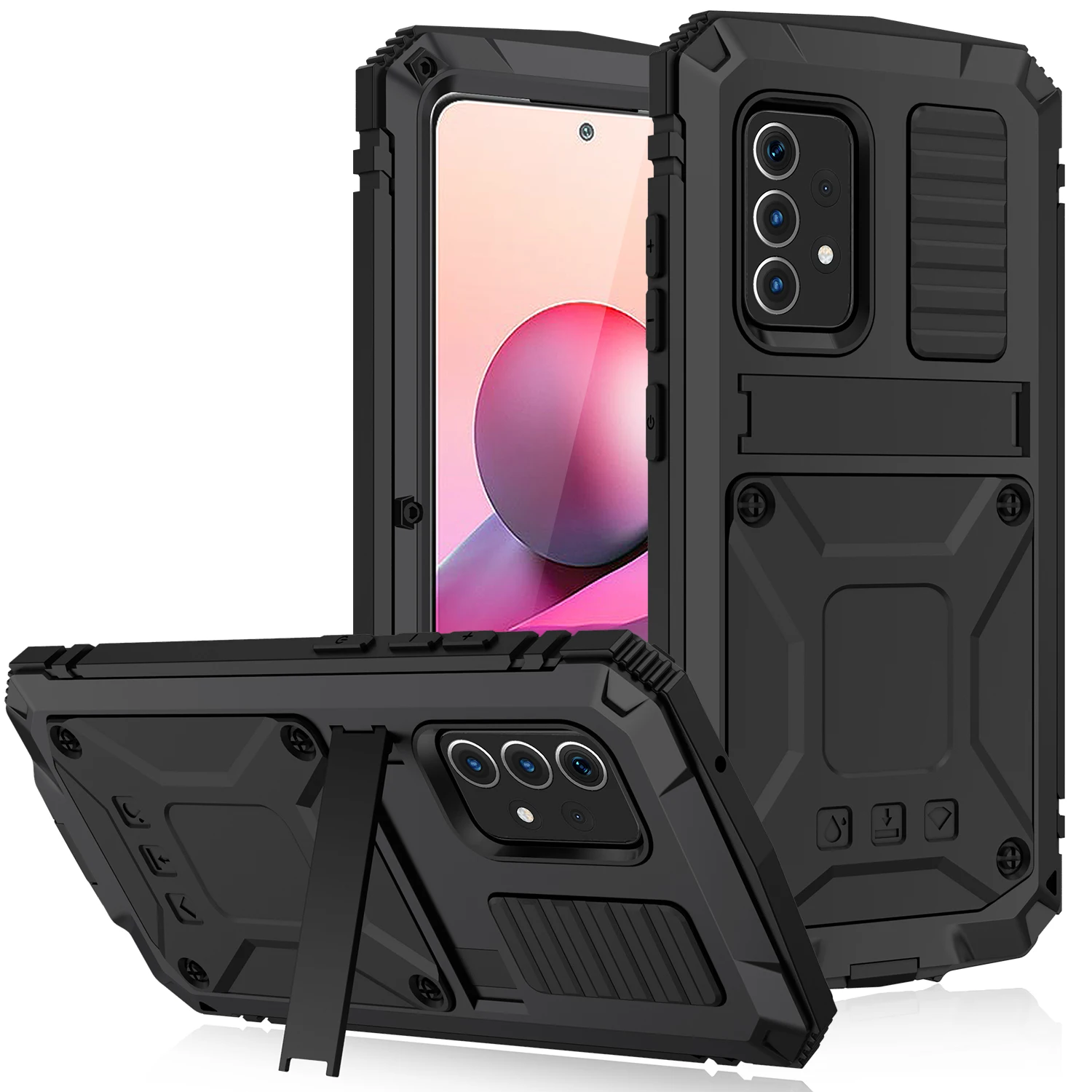 Full Protection Case for Samsung Galaxy A72 A52 5G 4G Cover Shockproof Rugged Armor Dual Layer Metal Funda Coque Shell Capa |