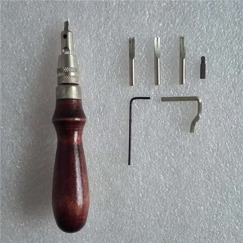 Leathercraft Tool Set 7 in 1 Adjustable Stitching Groover Crease DIY Handmade leather hole punch leather sewing tools leather puncher leather stamp leather edge creaser leather carving knife