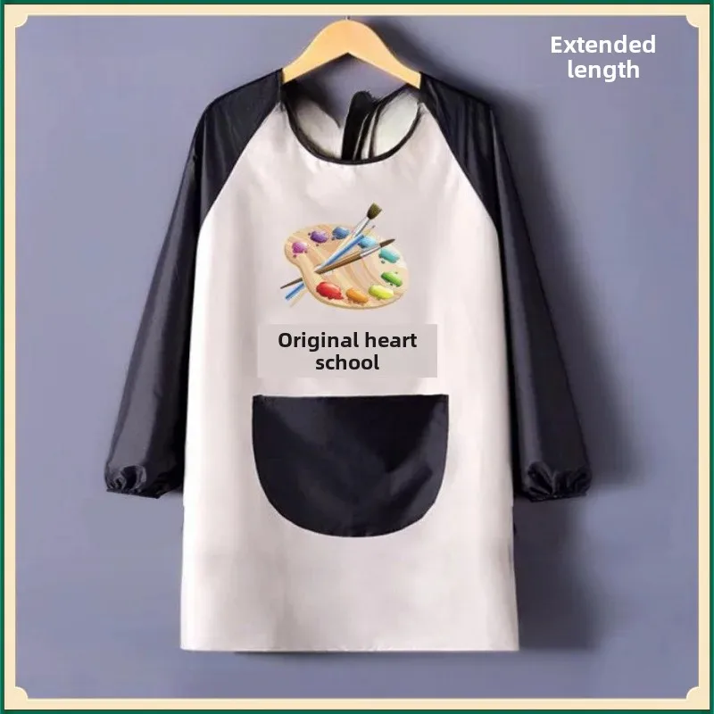 Children's Art Class Apron Waterproof Oil Resistant for Clay Sculpture Drawing And Calligraphy Primary School Students