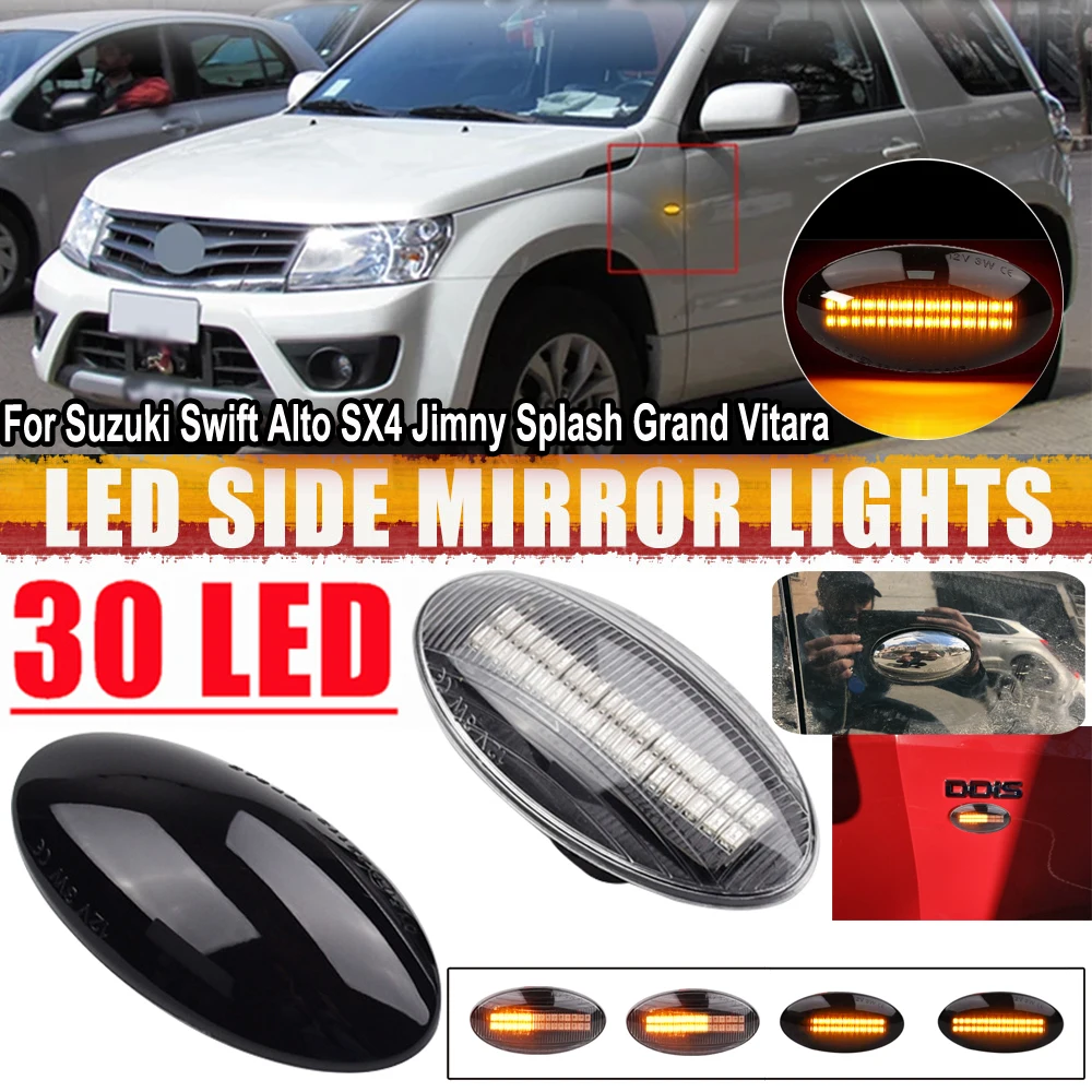 

Car Sequential Flashing Dynamic Lamp LED Turn Signal Side Marker Light For Suzuki Swift Alto SX4 Jimny Splash Grand Vitara