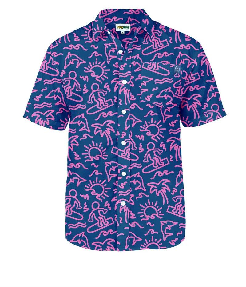 thumbnail image 1 of Camisa hawaiana de gran oferta de verano para hombre, camisas de playa con estampado divertido de hojas de surf en 3D para hombre, blusa genial de gran tamaño, ropa de calle, 1 of 5