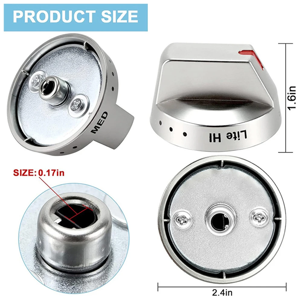 4pcs DG64-00473A switch replacement knob for Samsung stainless steel gas stove knob NX58H5600
