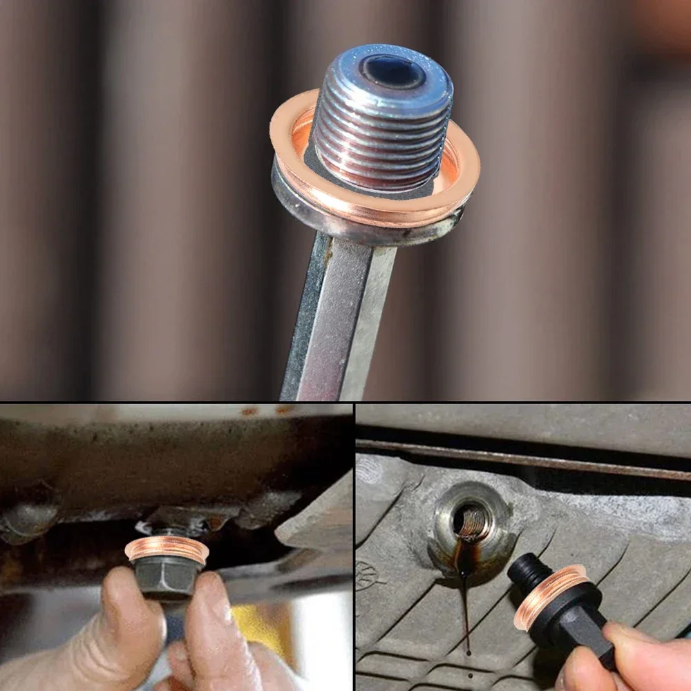 Car Oil Drain Plug Gasket Car Engine Oil Pan Screw O Sealing Washer Kit Replaceable For Nissan Infiniti 11026-JA00A For oil drain plug gasket oil drain plug seal washer o ring gasket sealing washers copper gasket combination