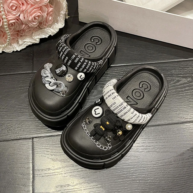 Women Slippers Clog Shoes Fashion Charms Outdoor Eva Premium Thick Outdoor  Garden Holes Shoes Summer Sandals Cute Street Style - AliExpress