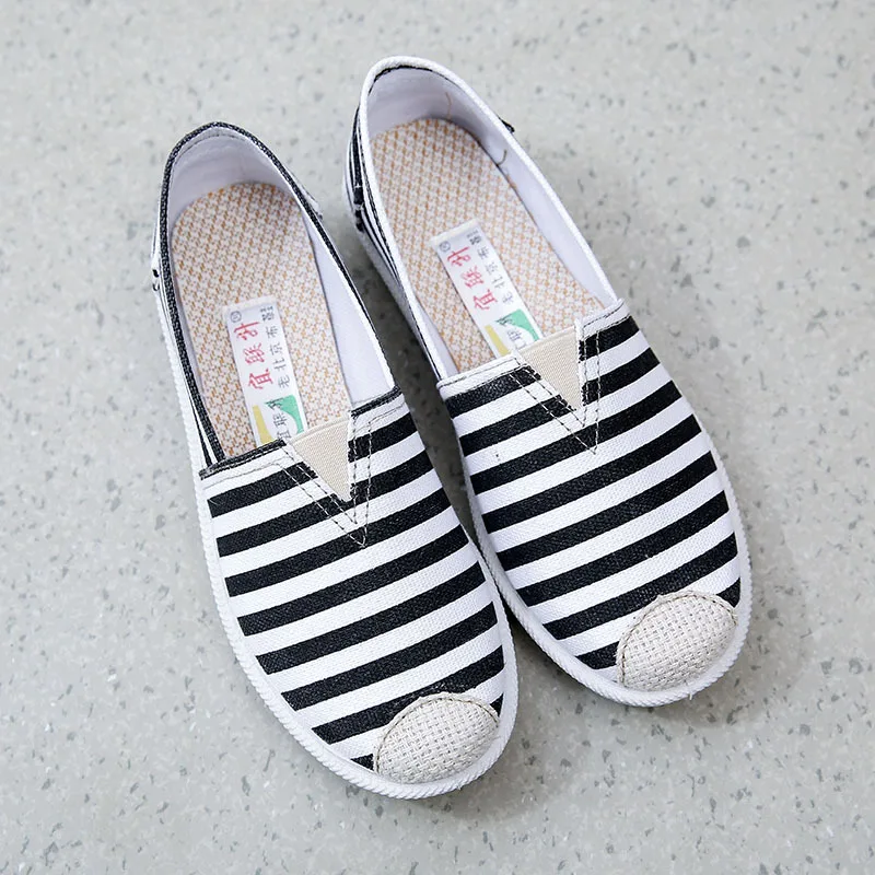 2022 Ladies Casual Comfort Bohemian Slip On Lazy Shoes Female Womens Flat Slip On Canvas Summer Strap Loafers Straw Espadrilles flat ballet shoes elegant