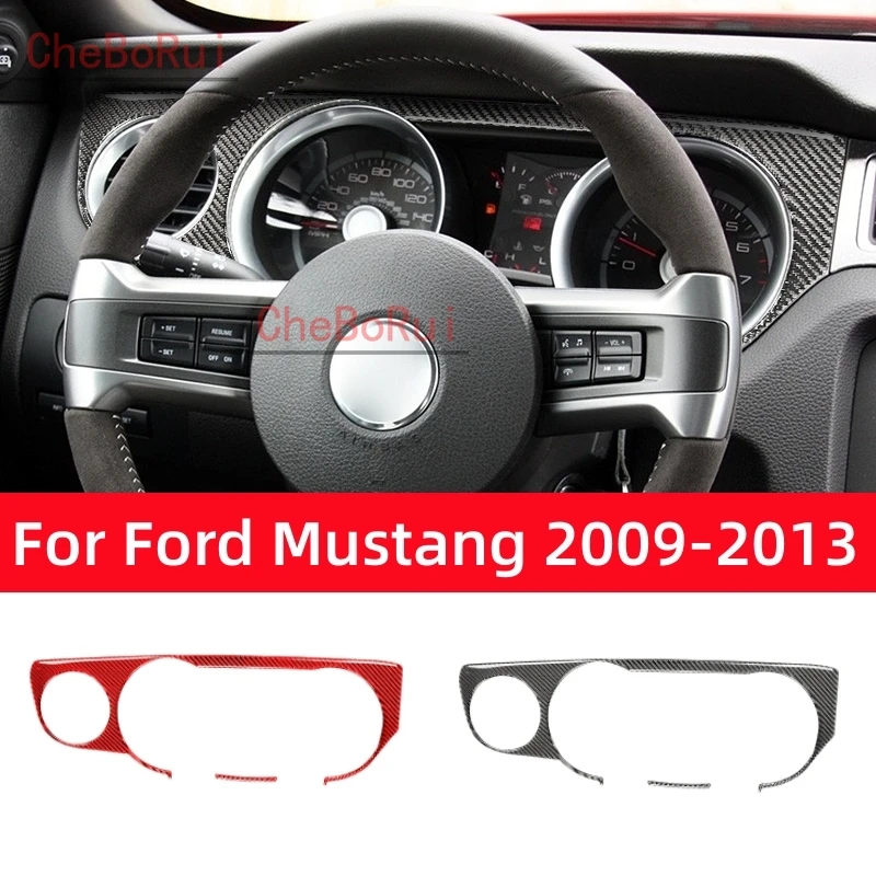 

Аксессуары для Ford Mustang 2009-2014, внутренняя отделка из углеродного волокна, Автомобильный спидометр, объемная фотография, Обложка