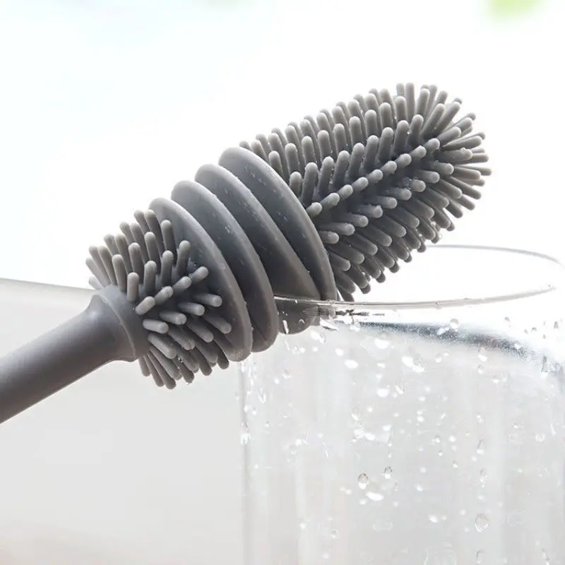Silicone Cup Scrubber para Cozinha Limpeza, Punho Longo, Cleaner Tool for Drink, Garrafa de Vinho, Escovas
