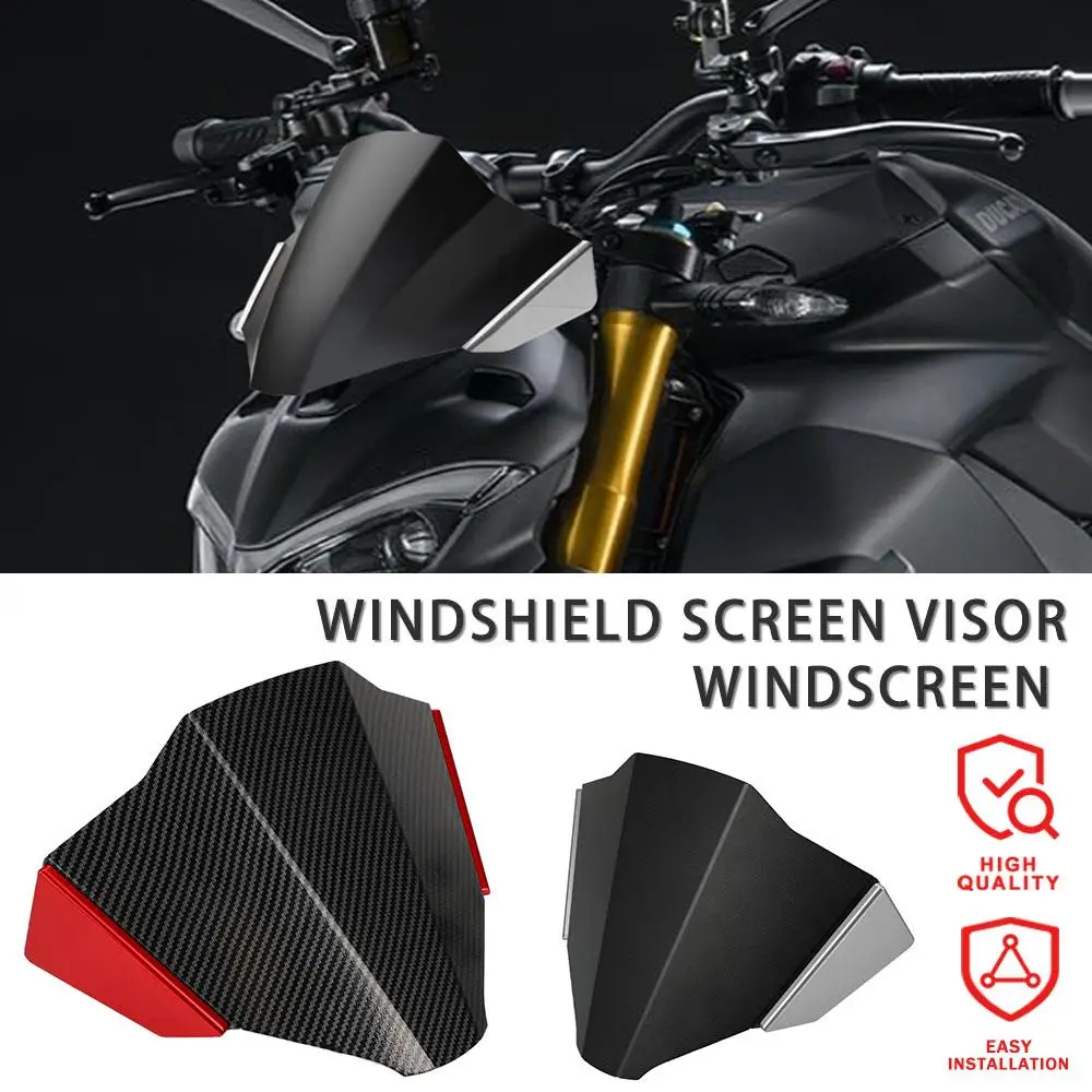 

Motorcycle Front Screen Windshield WindScreen Wind Deflector For Ducati Streetfighter V4S STREETFIGHTER V4 S 2020-2022 2023 2024