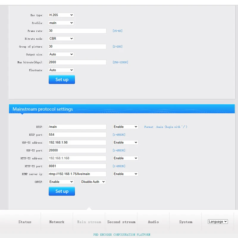 Video Encoder Decoder H.265/H.264 HDMI Video Encoder Support RTSP,RTMP,Unicast UDP,HTTP TS,ONVIF Protocol work with NVR