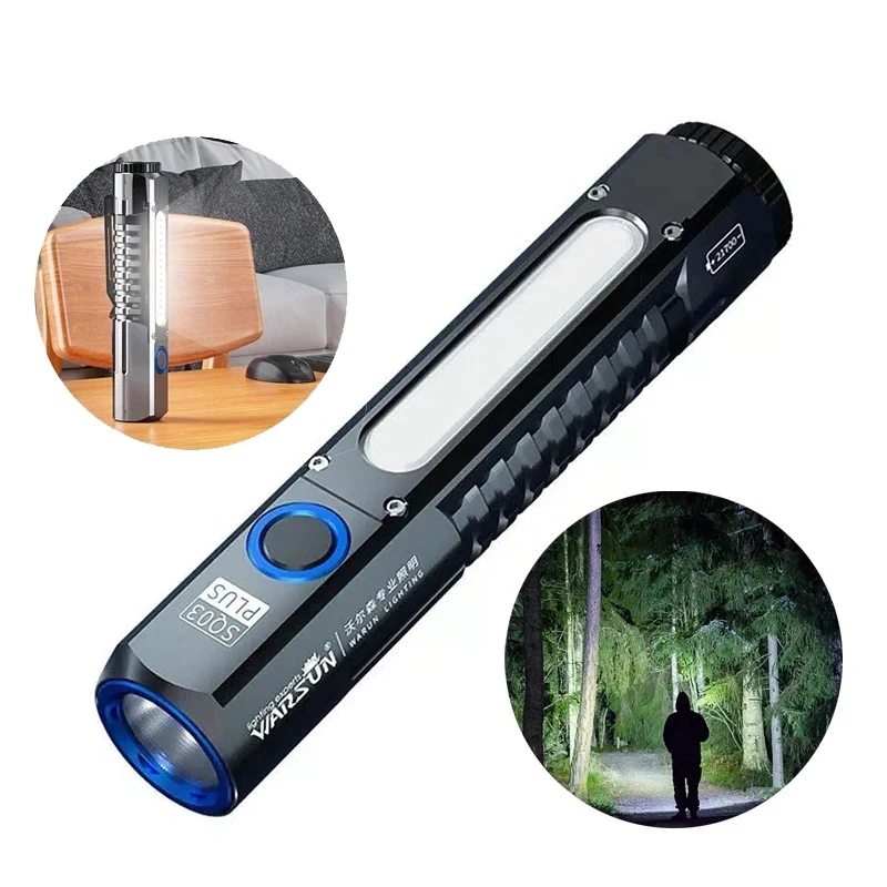 

Перезаряжаемый USB-C фонарик CORKILUX для повседневного использования с аккумулятором 5000 мАч 21700, магнитный задний фонарь, боковая работа, фонарь для кемпинга