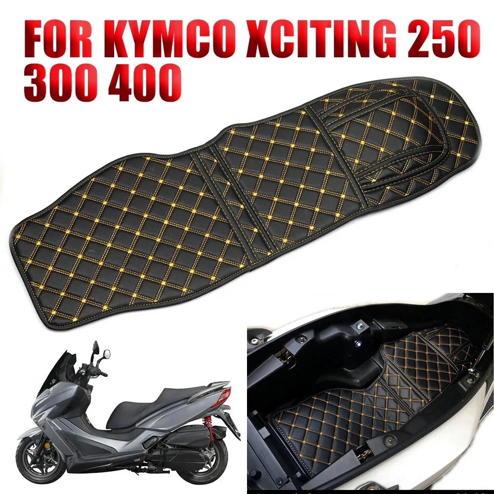

For kymco xciting 250 300 400 Motorcycle Accessories Trunk Cargo Liner Protector Seat Bucket Pad Storage Box Mat Leather Inner