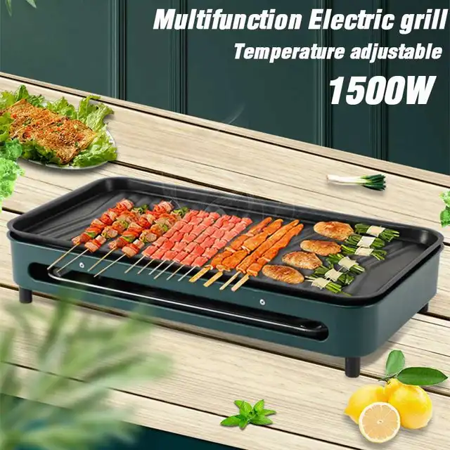 220V Electric BBQ Grill Smokeless Electric Griddle Mini Grill Pan Raclette Grills  Barbecue Roast Baking Pan 5 Gear Mode 450W - AliExpress