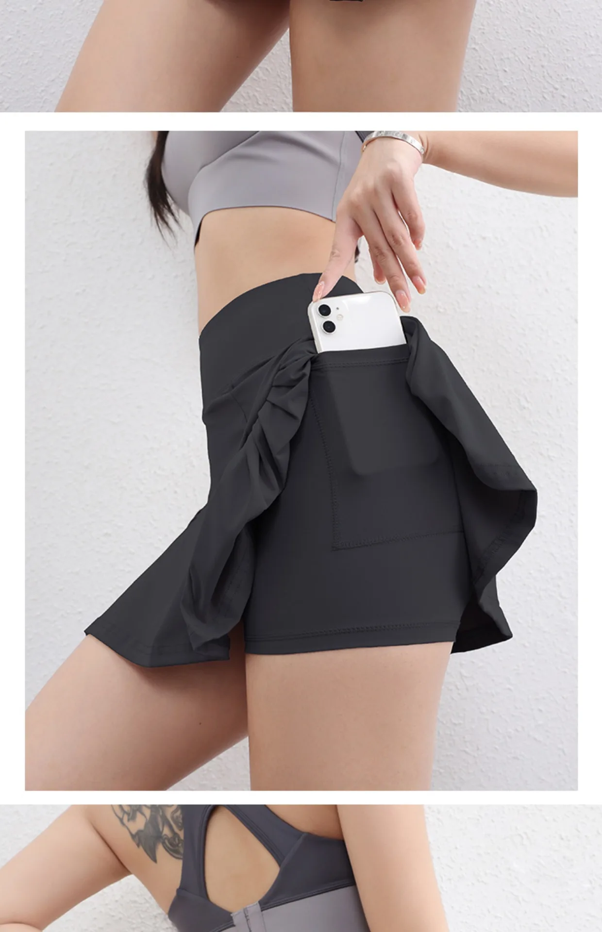 2024 women’s high waist pleated sport skirt for tennis, yoga, running, and fitness, stylish activewear miniskirt. 7