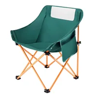 Solid Color Portable Camping Folding Chair Moon Leisure Chair 2