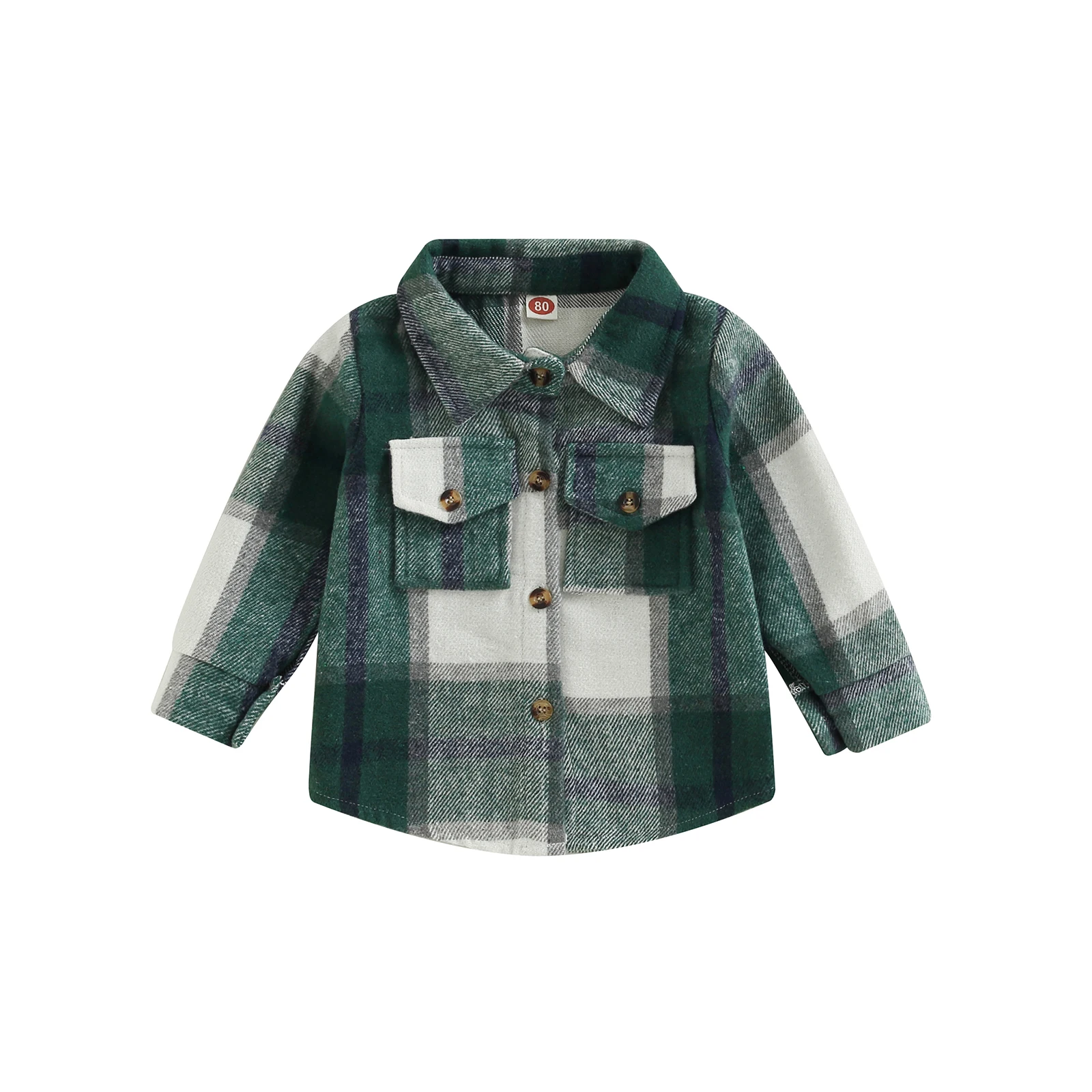 Toddler Boys Plaid Jacket Shirt - Hooded Button-Down Cotton Coat For Spring 12-18 Months