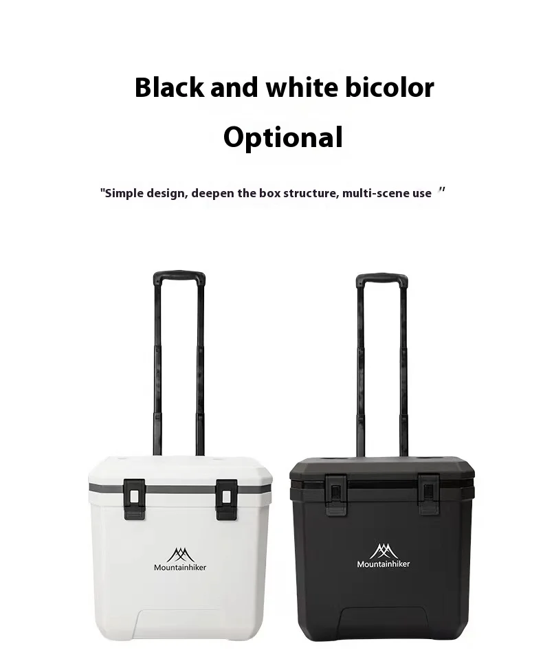 Outdoor Refrigerator with Trolley Wheels Incubator Portable Warm Box BBQ Car Pulley Warm Box 38L outdoor refrigerator