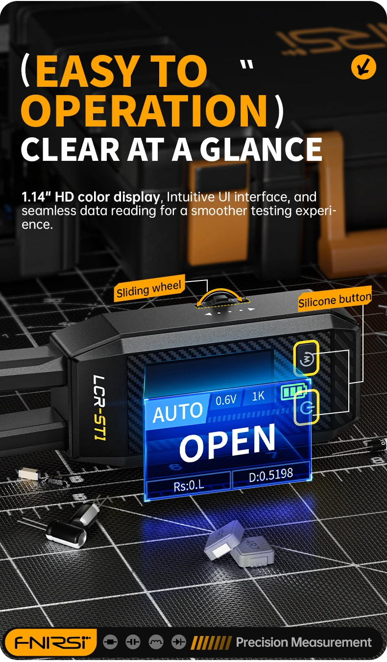LCR-ST1 Intelligent Tweezers, LCR SMD ESR Tester, Resistance, Capacitance, Induc