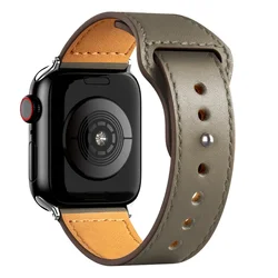 Premium Leather Wristband for Smartwatches - Elegant Bracelet Strap (Gray 14)