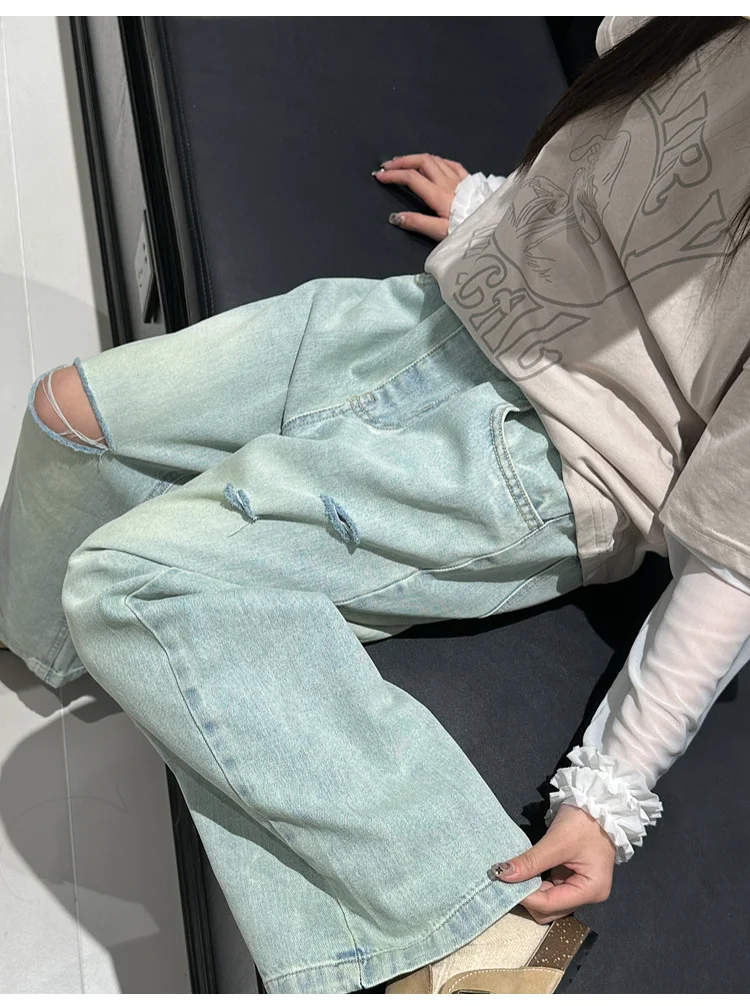 جينز كاجوال متوسط إلى كبير للأطفال ، سراويل أنيقة للفتيات ، طراز جديد ، الربيع والخريف ،