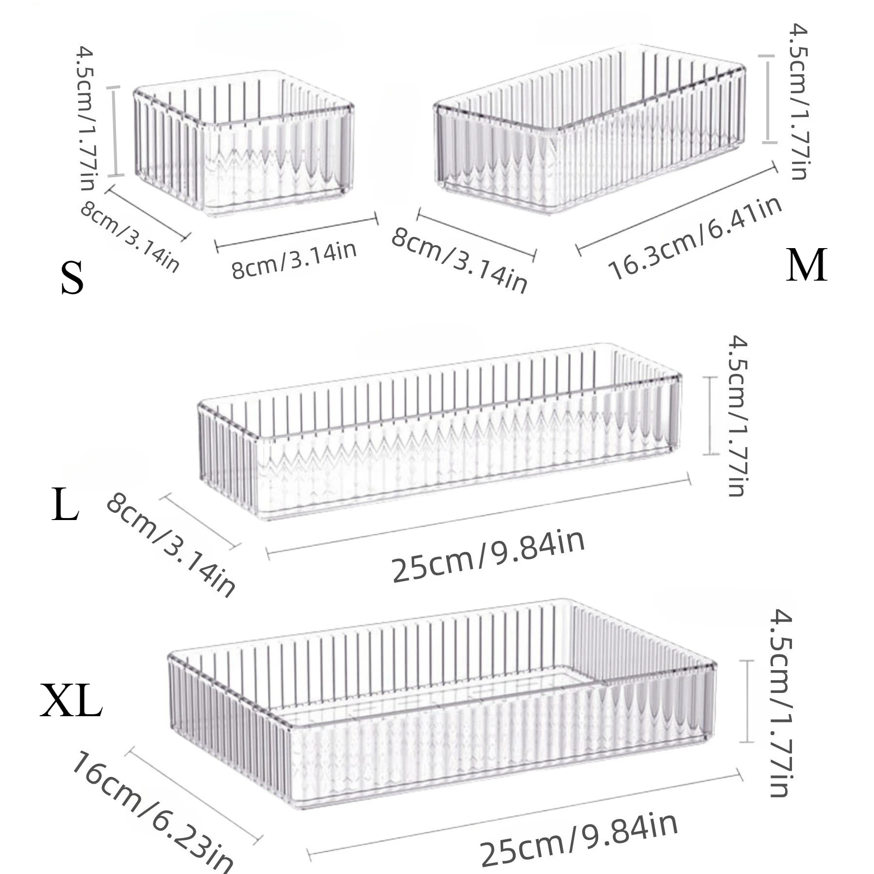 Stackable Acrylic Drawer Organizer Adjustable Divider Trays Cosmetics Modular Makeup Storage Box