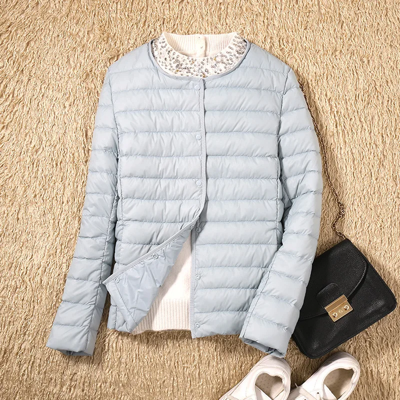 

Ultra Light White Duck Down Coat Autumn Winter Women Single Breasted Warm Oversize Down Jacket Ladies Slim Short Puffer Parkas