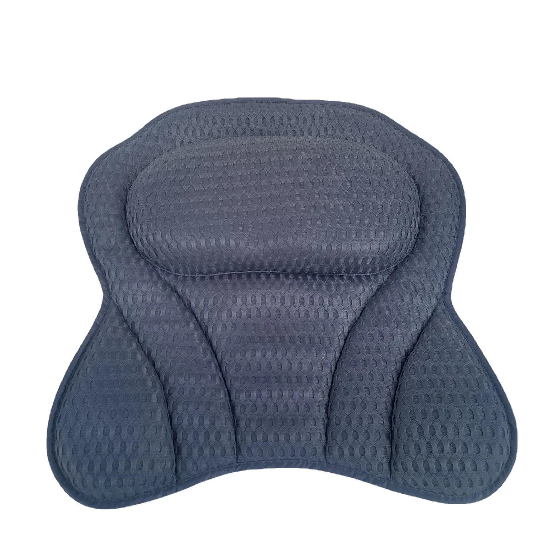4D Mesh Plastic Hook Gray Suction Cup Bath Pillow Bath Pillow